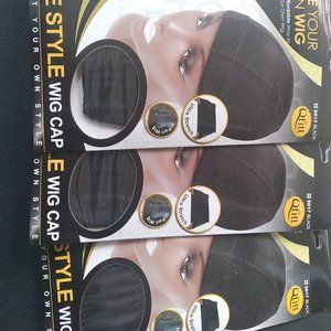 Qfitt Span Dome Style Wig Cap 5017 Black 3-Pack